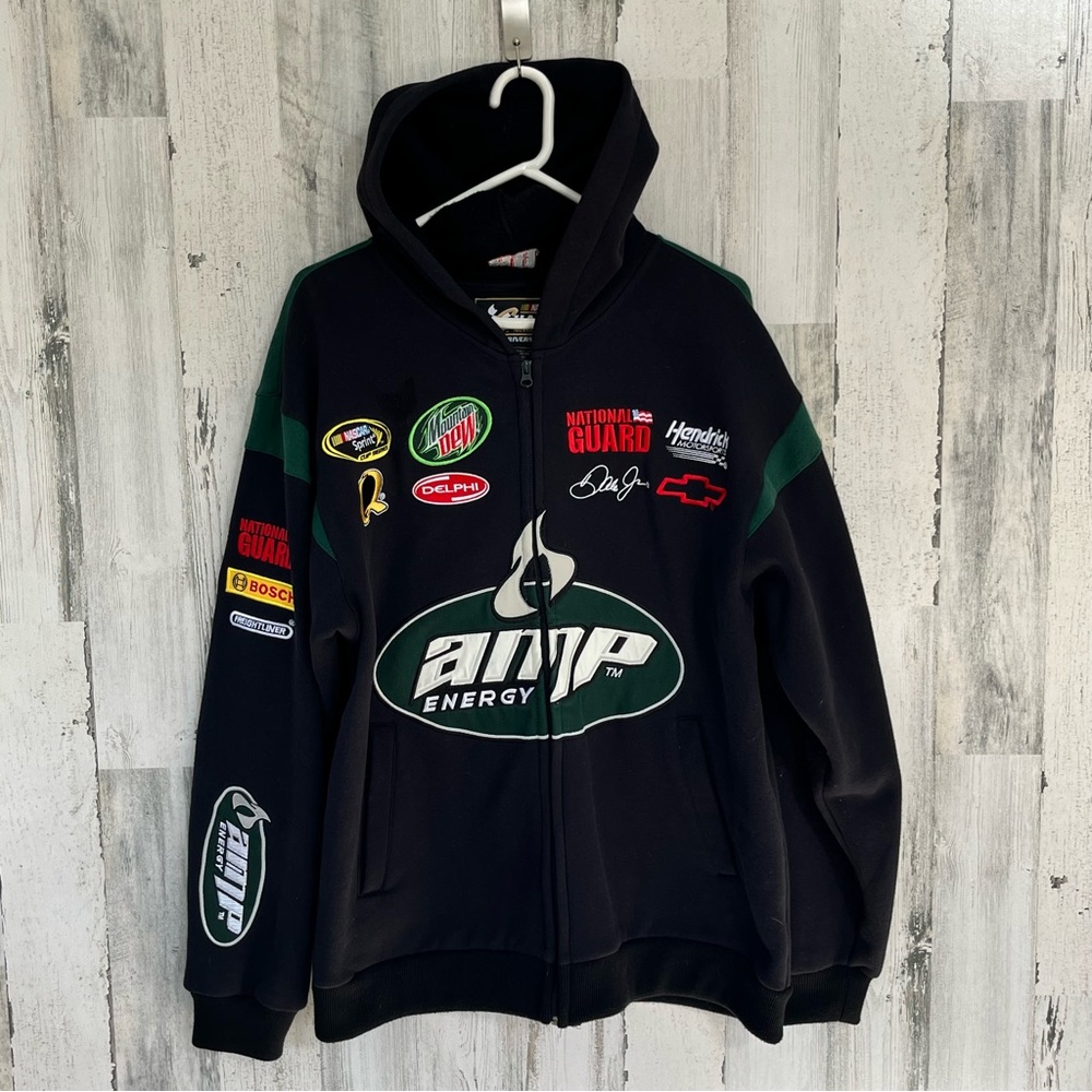 Chase Authentics Men’s Dale Earnhardt Jr Full Zip Hoodie Jacket Size Large